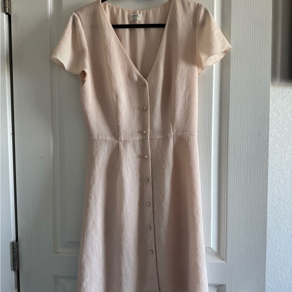 Elegant Cream Button-Down Dress